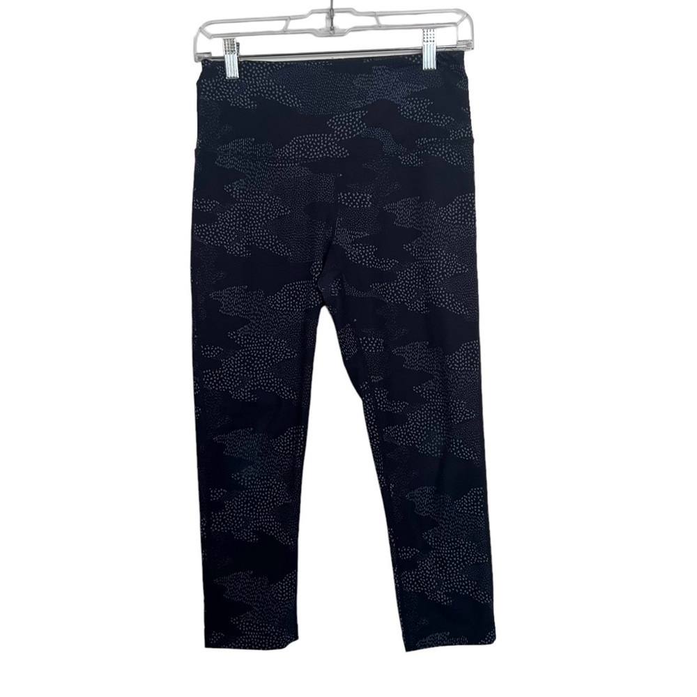 Zella Blue Printed Pull On Cropped Leggings Small